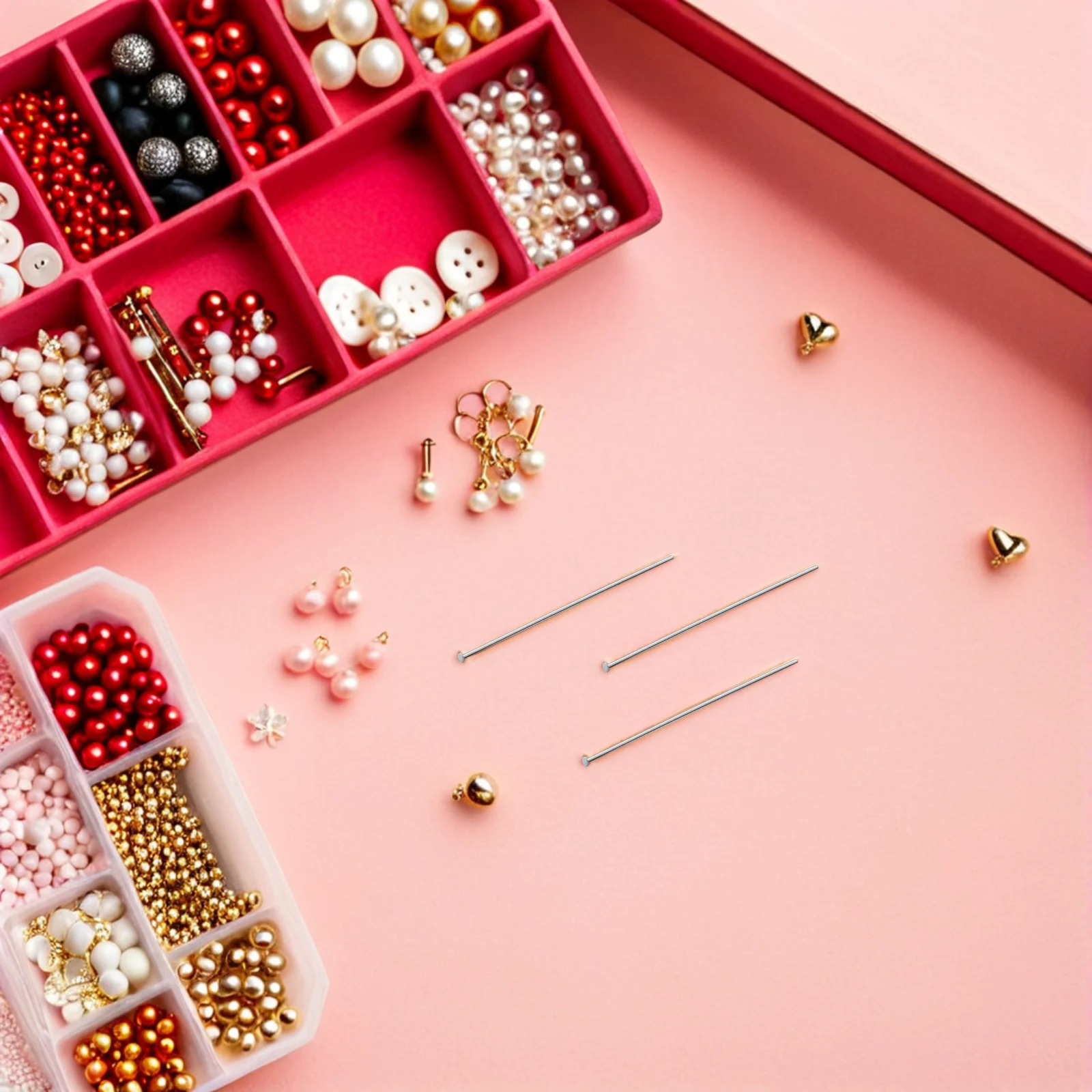 

300Pcs Stainless Steel Jewelry Making Head Pins Flat Head 0.7x50mm Round End Beading Pins DIY Craft Accessories for Earrings