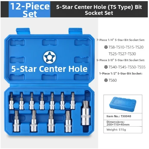 12 Piece Socket Wrench Set in Chrome Vanadium Steel Designed for 1/4 3/8 1/2 Drive Ratchets