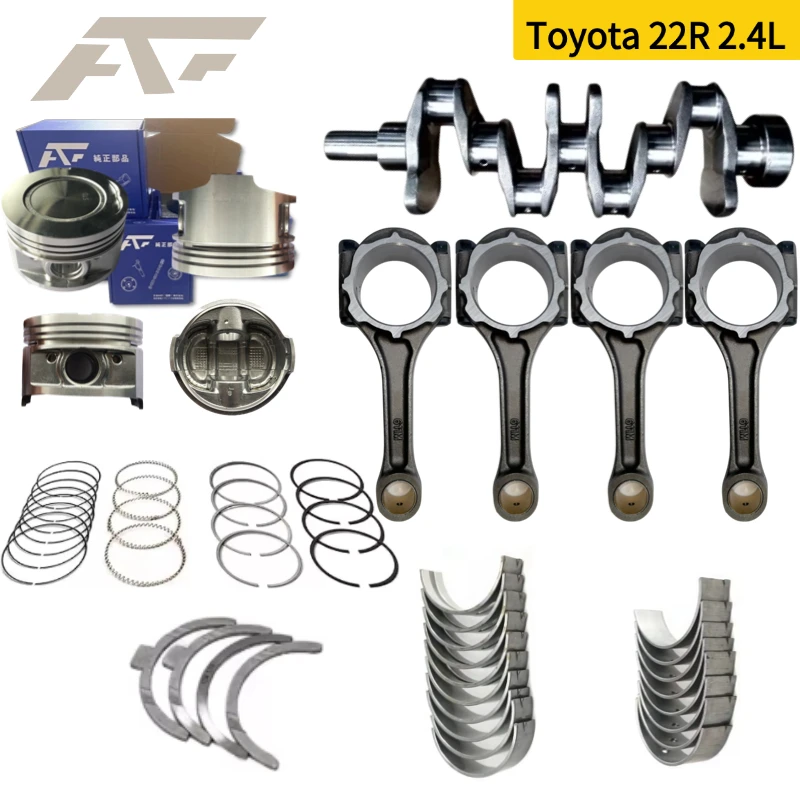 AKF Car Engine Rebuild Kit 22r Auto Engine Systems Crankshaft Connecting Rod Piston & Rings Bearings Set for Toyota Coaster 2.4L