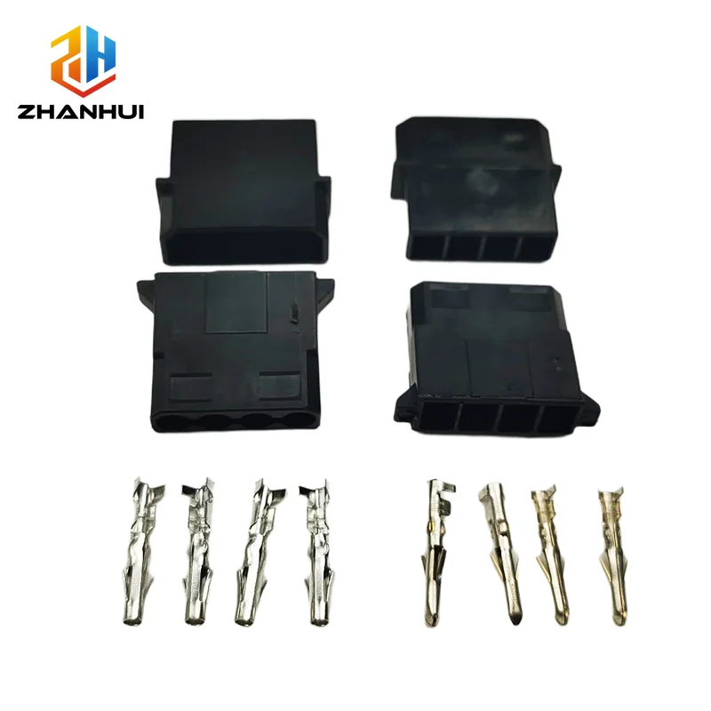 5/10 Sets 5.08mm 4 Position ATX/EPS Power Connector Male Plug Female Receptacle Housing with Contact Pins