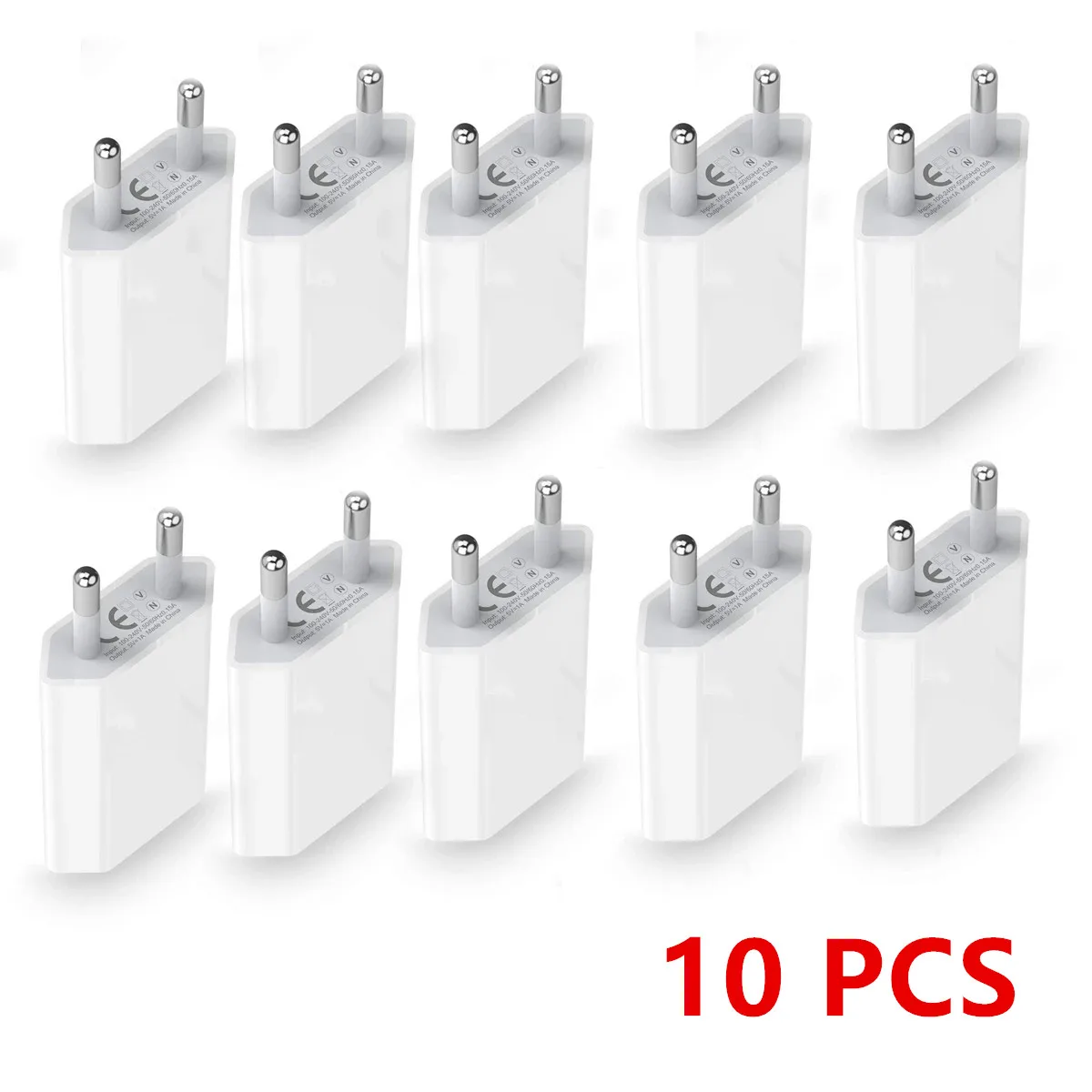 

10Pcs/Lot EU Plug USB Charger Phone Adapter charging for apple iphone 4 4s X 11 XR 12 14 8 7 6 5 5S Portable Wall Mobile Charger