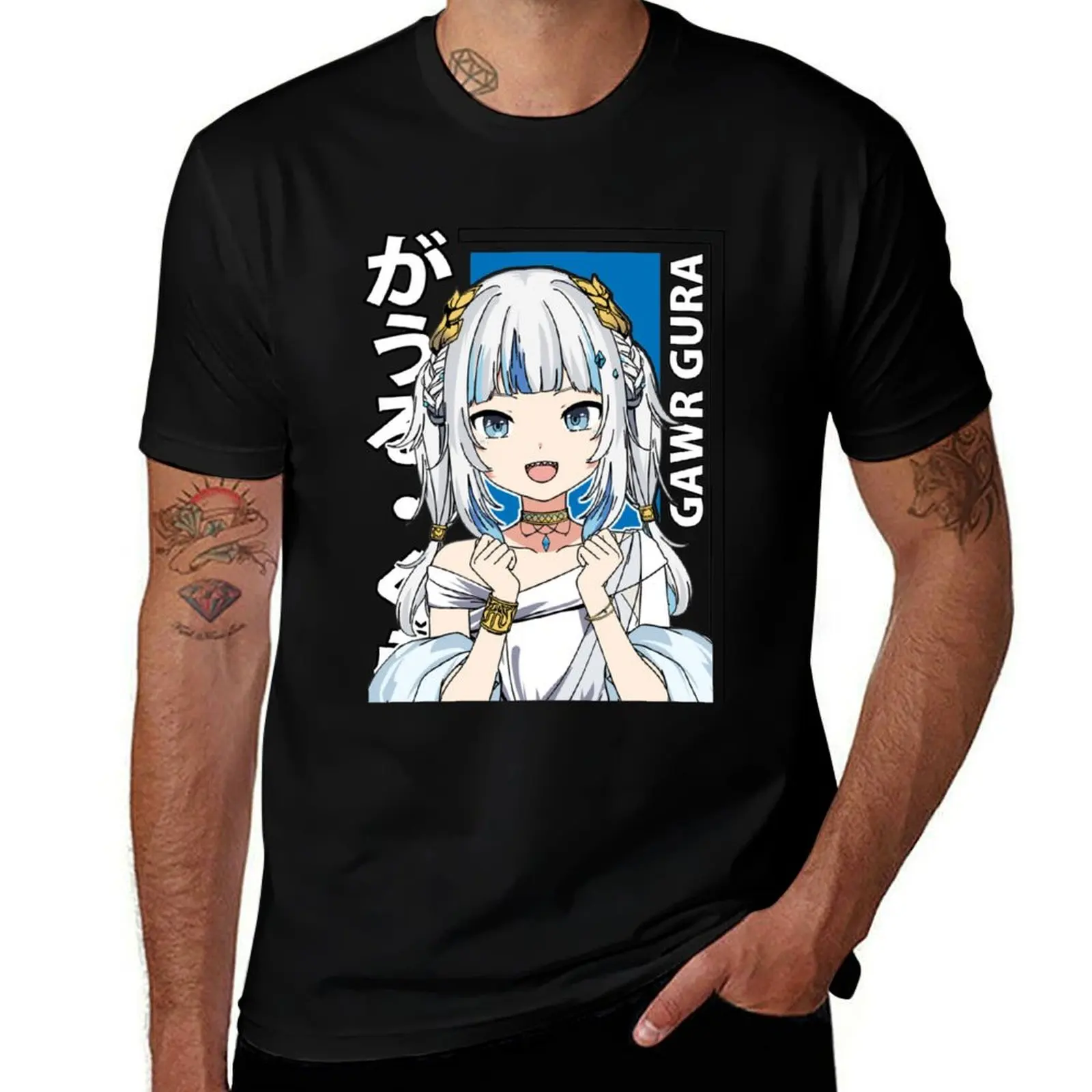 

Gawr Gura Atlantean Hololive T-Shirt tees Anime t-shirt anime figures black t-shirts for men