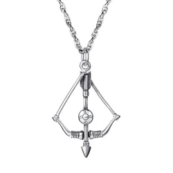 PROSTEEL Bow & Arrow Pendant Sagittarius Archery Necklaces for Men Woman Hunter Charm Link Chain Stainless Steel Jewelry Gift