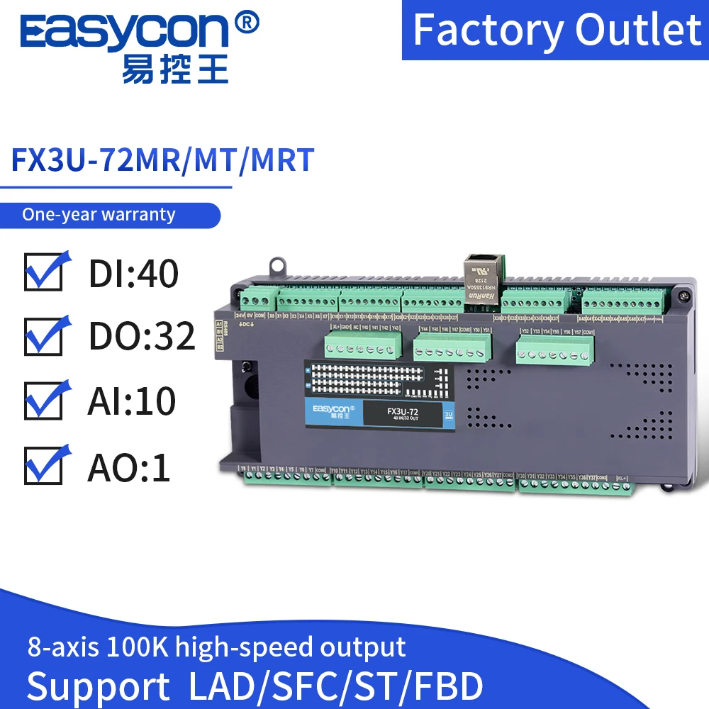 controlador ethernet plc trabalho com servo motor stepper fx3u48 72mt mr mrt 01