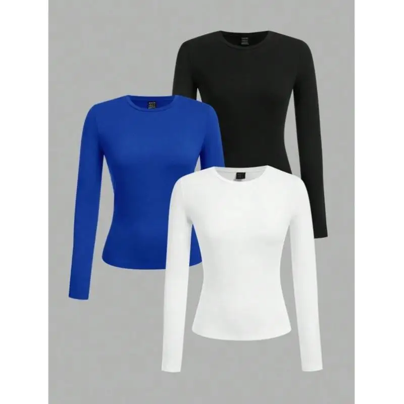 

Женская повседневная футболка Slim Fit Long Sve, комплект футболок Cross-Border U 6389, Sle Ci Walk, подходит Seven Sve Length