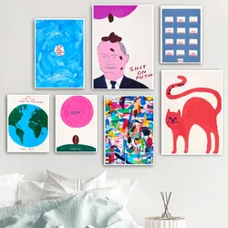 David Shrigley Art Abstracte Poster Home Room Decor Woonkamer Slaapkamer Esthetische Kunst Muurschildering Stickers