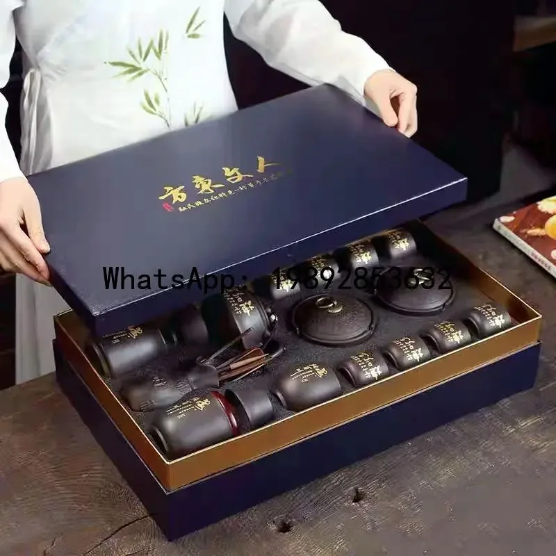 

a-15 purple sand kung fu tea set pure handmade teapot for home living room gift tea cup