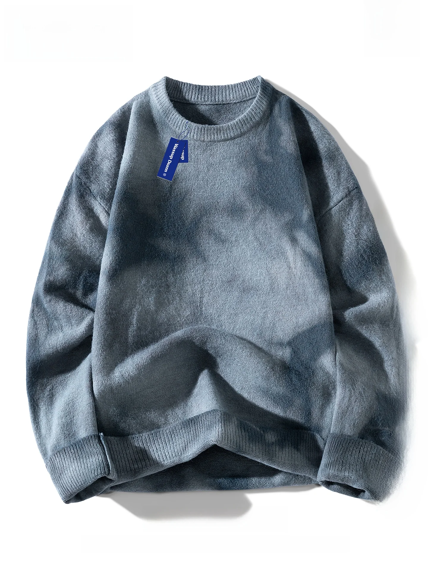 

Мужской винтажный свитер с круглым вырезом, осенне-зимний, из мягкой смесовой ткани, удобный, с длинным рукавом