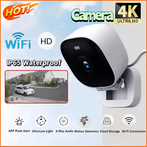 Nueva cámara de seguridad 4K WiFi Monitor de visión nocturna IP65 impermeable detección de movimiento vigilancia en tiempo Real cámara de diálogo 2026