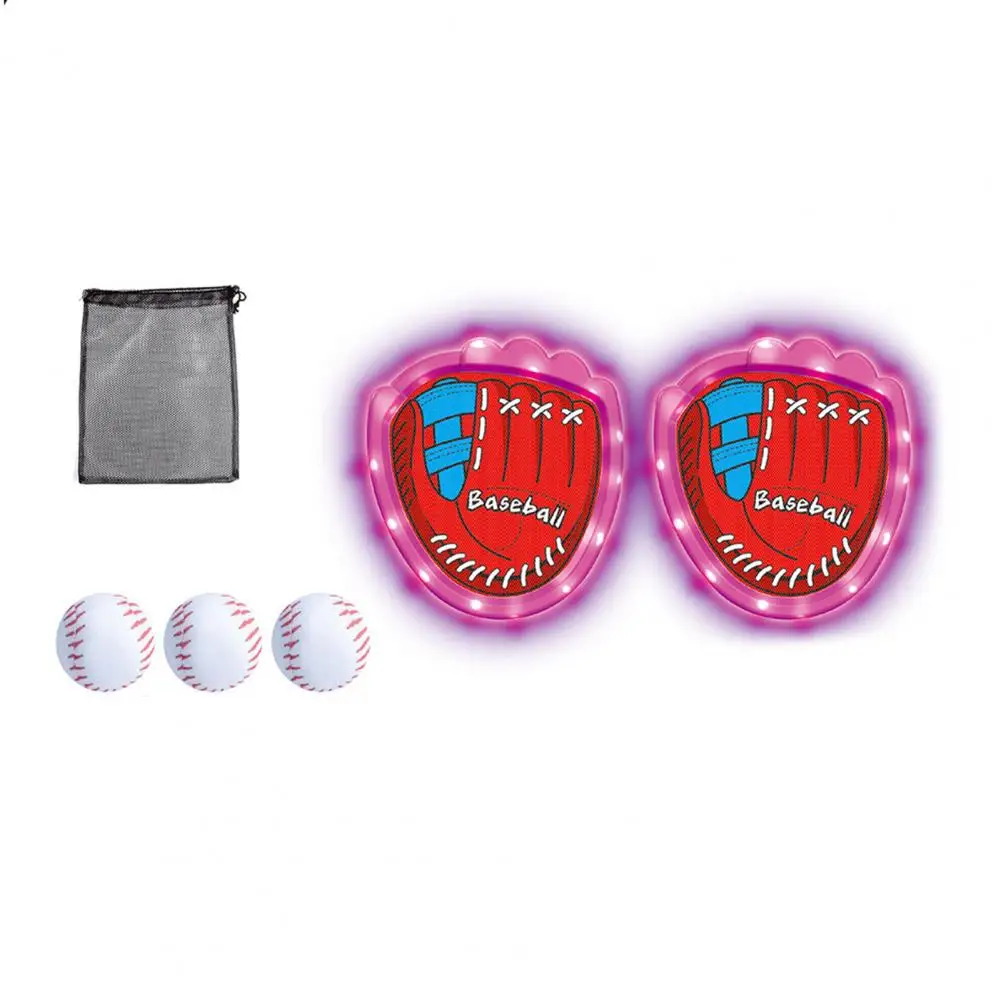 Paddle Ball Family Backyard Games Baseball-Handschuh-Set für Kleinkinder mit klebrigem Handschuh und verstellbarem Riemen, Familienpaddel