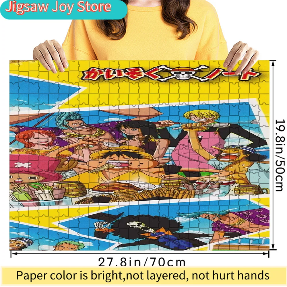 

Premium Paper Jigsaw Puzzle One Piece Straw Hat Crew Feast Scene Comic Panel Art High Quality Cardboard Puzzle Fun Family Leisur