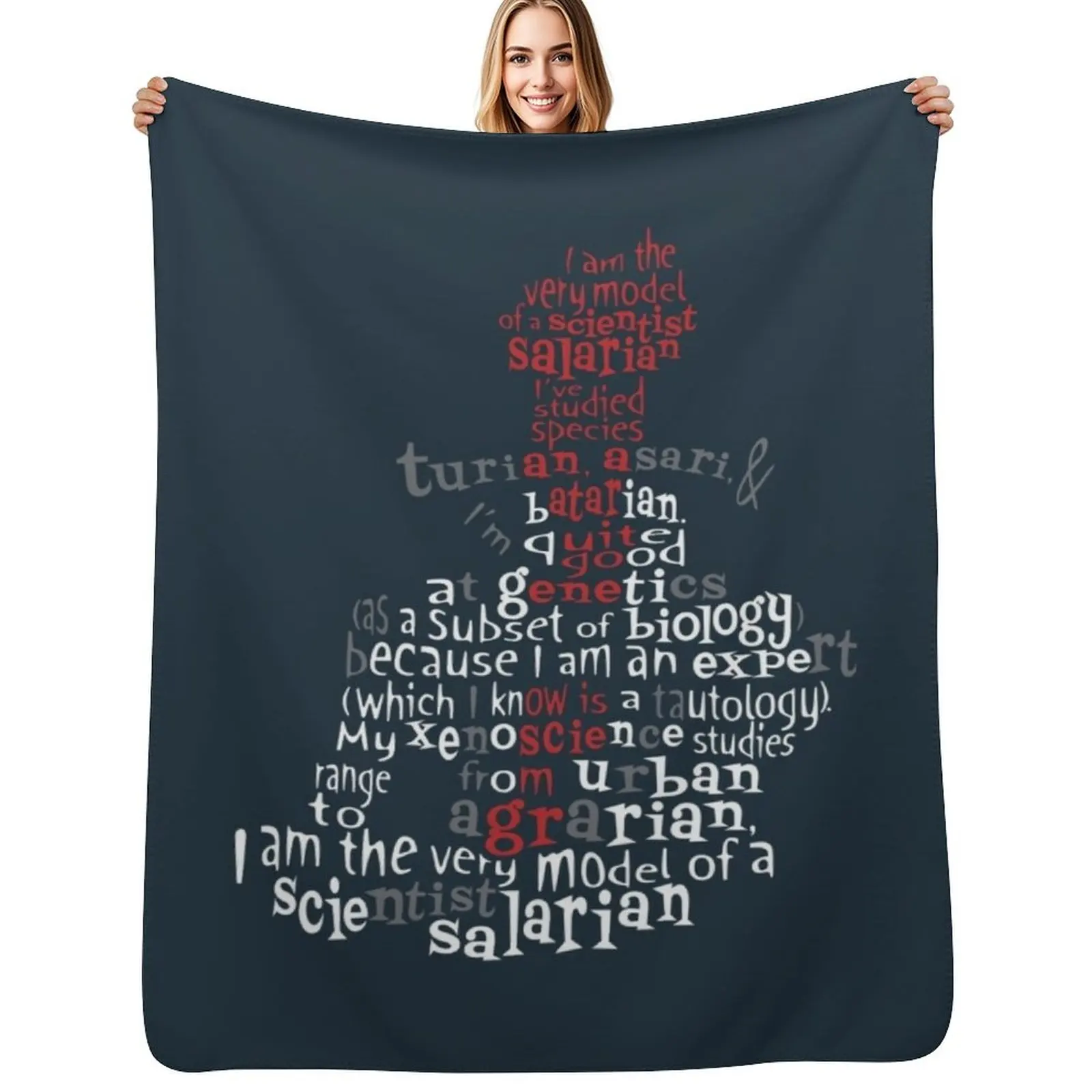 Scientist Salarian (no borders version) Throw Blanket Cozy Sofa Blanket for TV Watching Napping