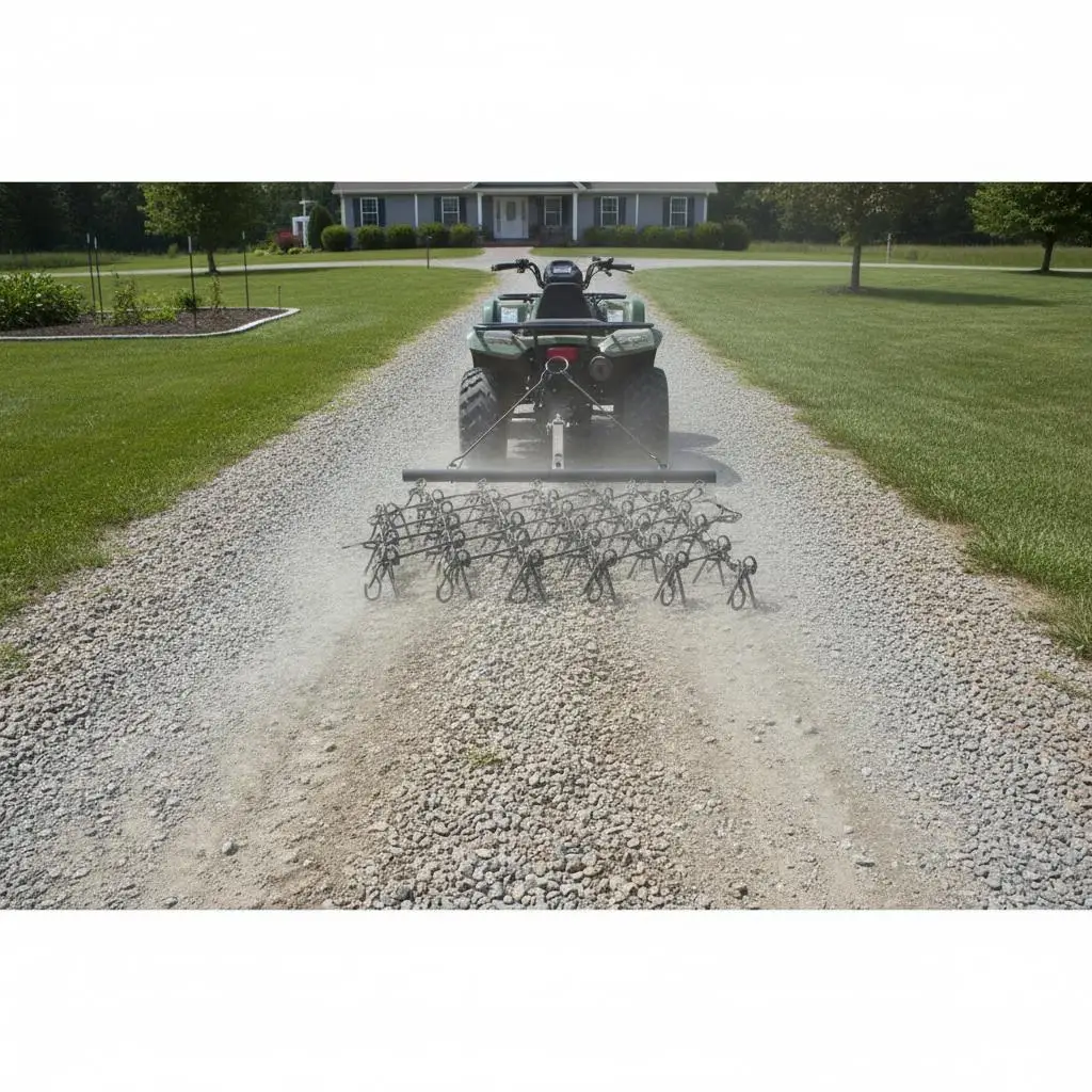 

Field Leveler 5 x 4.5 ft For Soil Preparation Seeding Driveway Maintenance 60 Sharp Teeth Heavy Duty Steel Mesh ATV UTV Tract