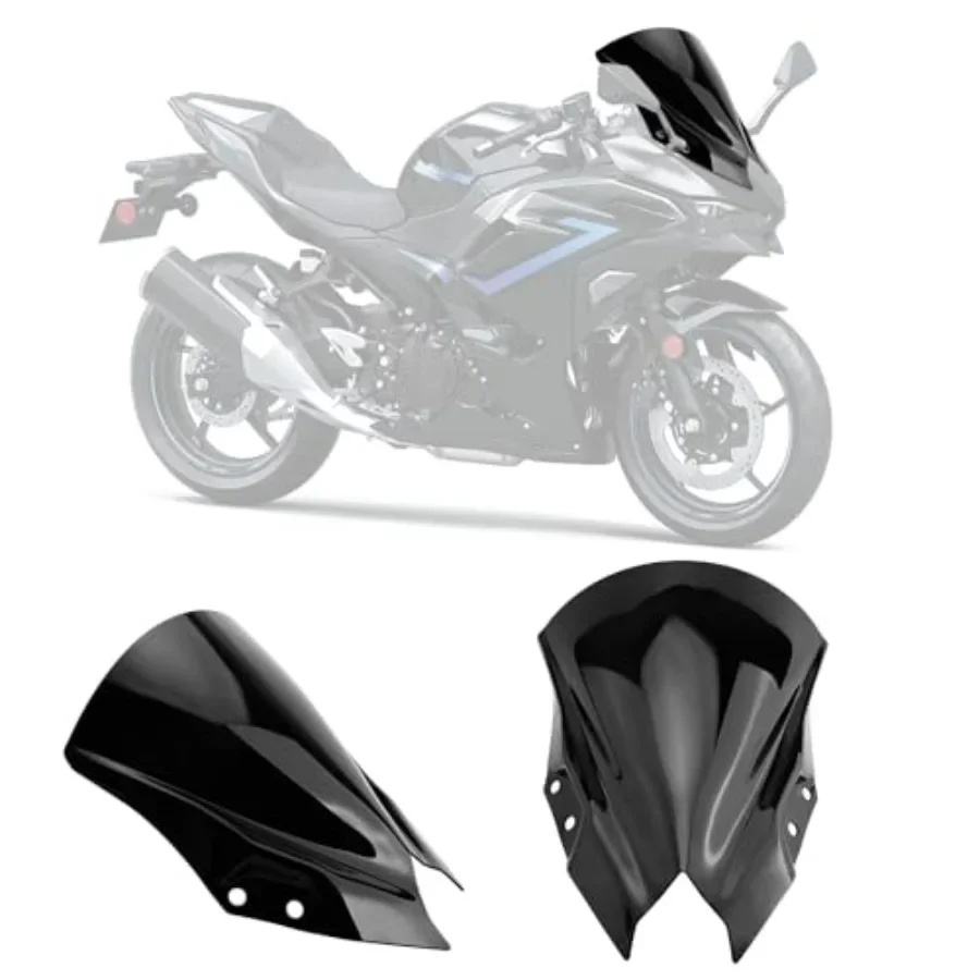 

15'' Windscreen Accessory Designed for 20242025 Kawasaki Ninja 500 and Ninja 500se Motorcycles with DoubleLayer Bubble Windshie