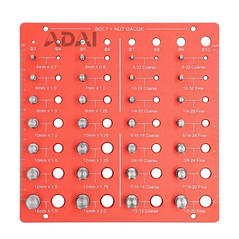 

Suitable for industrial maintenance, multi size thread specification set, 28 bolt size identifiers metric/inch compatibility