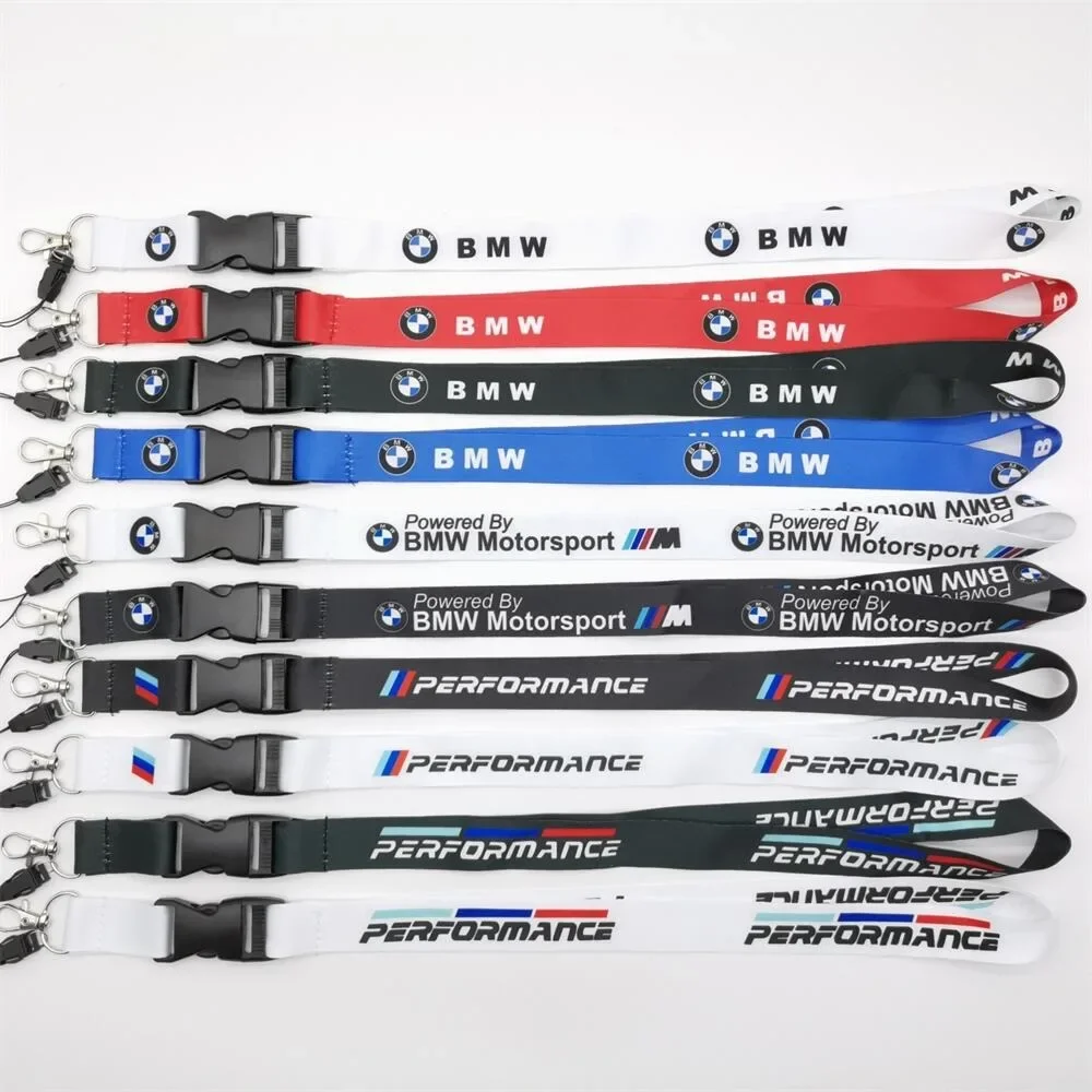 BMW Lanyard Nylon Printing Emblem Style Black White Red Blue Keychain for m Performance e90 e60 e46 car accessories Fashion Gift