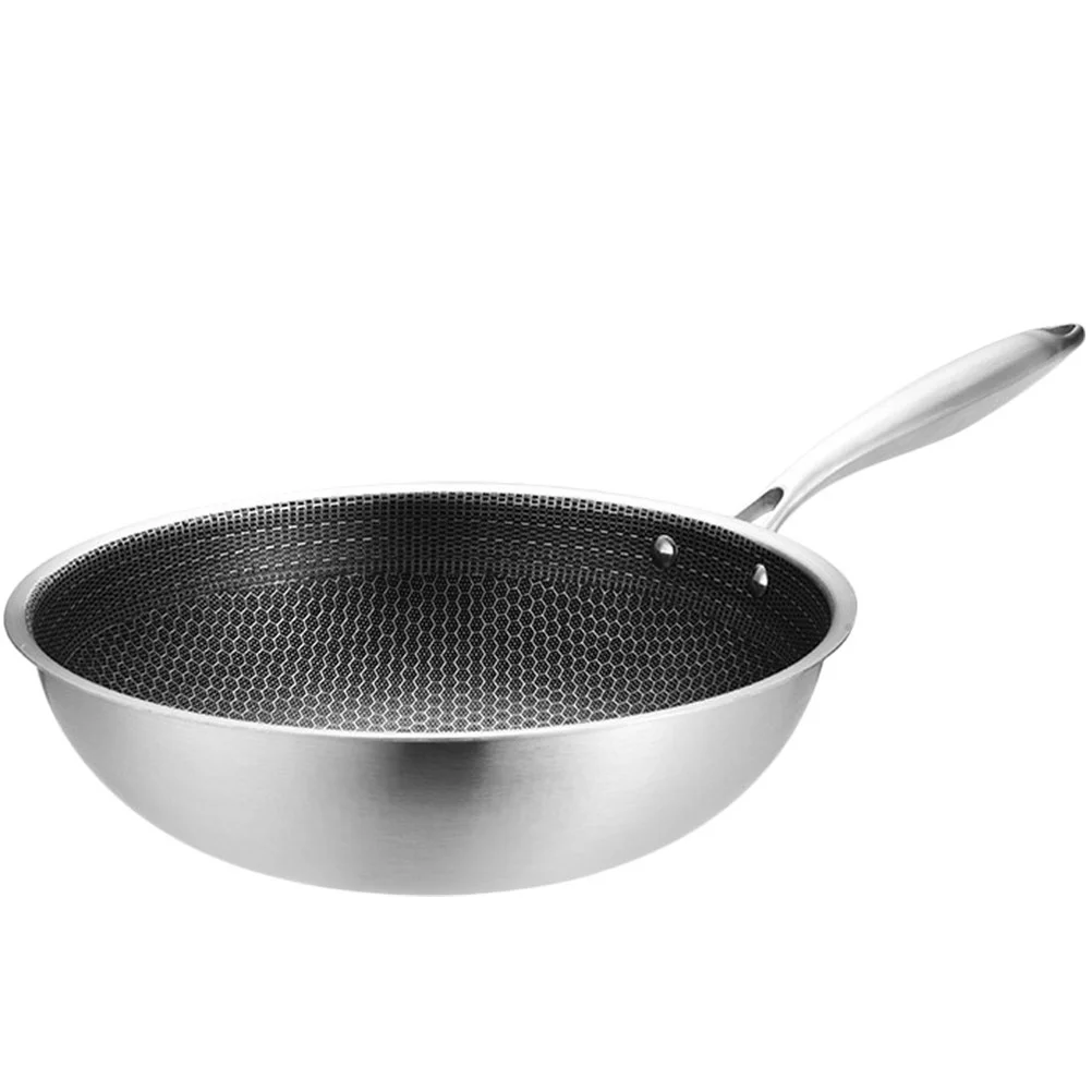 

Stainless Steel Wok Heater Traditional No-stick Pan Portable Honeycomb Non Everyday Cookware Accessories Stir-fry Kitchen