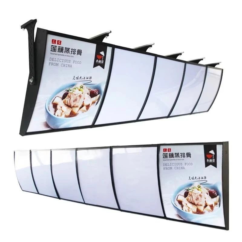 

Fast food restaurant rectangular LED menu board, hamburger fried chicken advertising ordering light hanging type