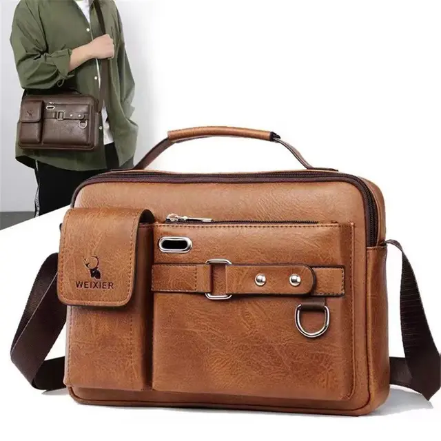 Modna męska torba na ramię Business Man Crossbody torby PU skórzana torebka męska teczka torba podróżna męska torba