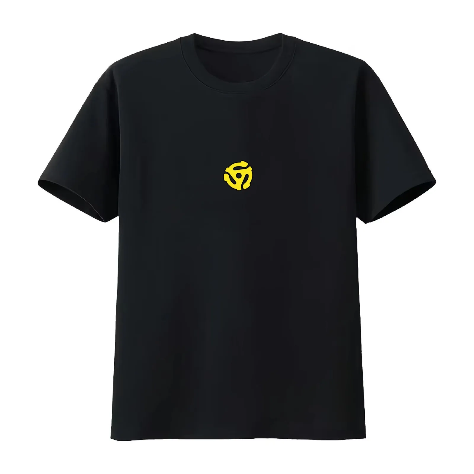 Classic Yellow 45 Vinyl Record Single Adapter T-Shirt Summer Casual Cotton Tee Oversized Streetwear Tops Unisex Men Women