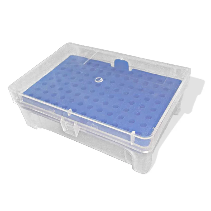 Laboratory Pipette Tip Box 10ul Micropipette Plastic Pipette Box 96 Positions Laboratory Pipettor Tip Holder Box