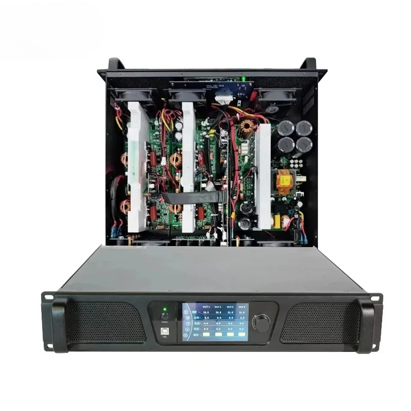 

Professional 4-channel DSP digital amplifier, 4x1000W (8 ohms) / 4x1600W (4 ohms) high-power amplifier, with software display
