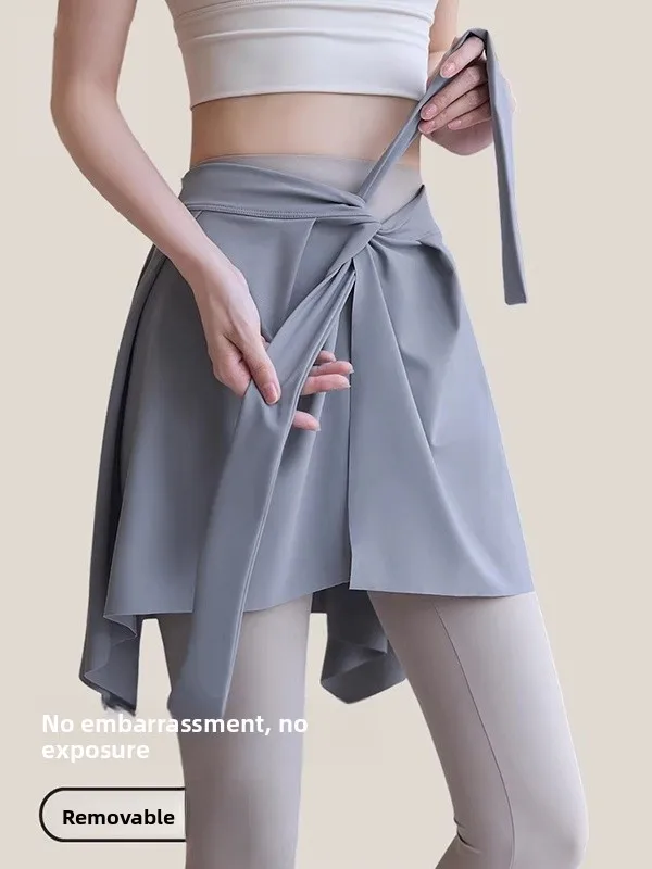 ay Blue Yoga Pants Women's Qui Dry Skirt Cover up Spring Summer High Waist Bum Covering arkskin Pants Matching Tool