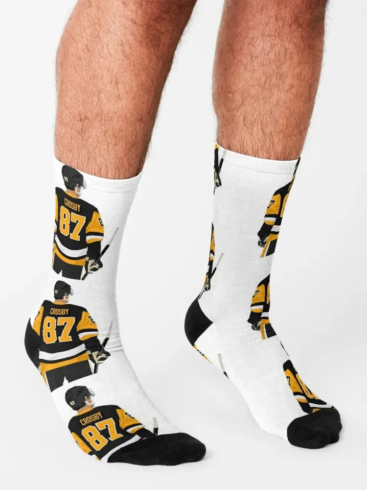 Sidney Crosby-Chaussettes de sport chaudes coordonnantes pour hommes et femmes, chaussettes de football d\'hiver, 87