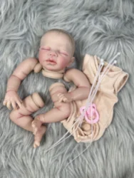 16 Inch Kit Reborn Zendric 3D Painted Skin Doll With Rooted Eyelashes and Cloth Body Unassembled Reborn Baby Doll Parts Molds