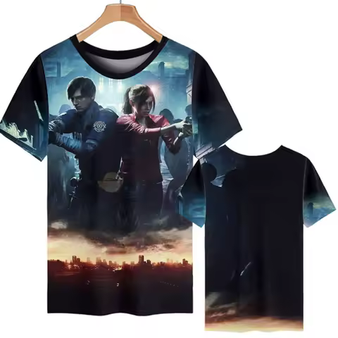 Summer Resident Evil 3 Reset Edition Game PS4 Peripheral Fast Drying Breathable Comfortable Parent Child T-shirt