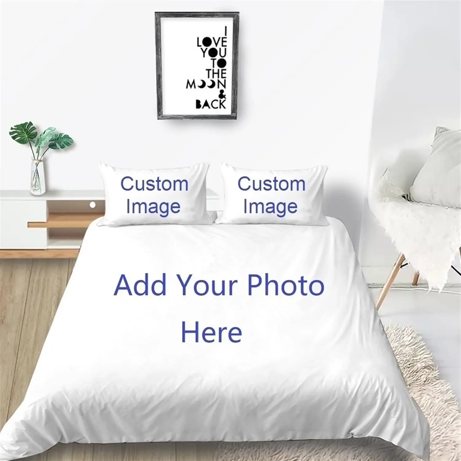 Custom Duvet Cover With 1/2 Pillowcase Dropshipping 100% Polyester Personalized Comforter Cover Set with Your Photo Bedding Set