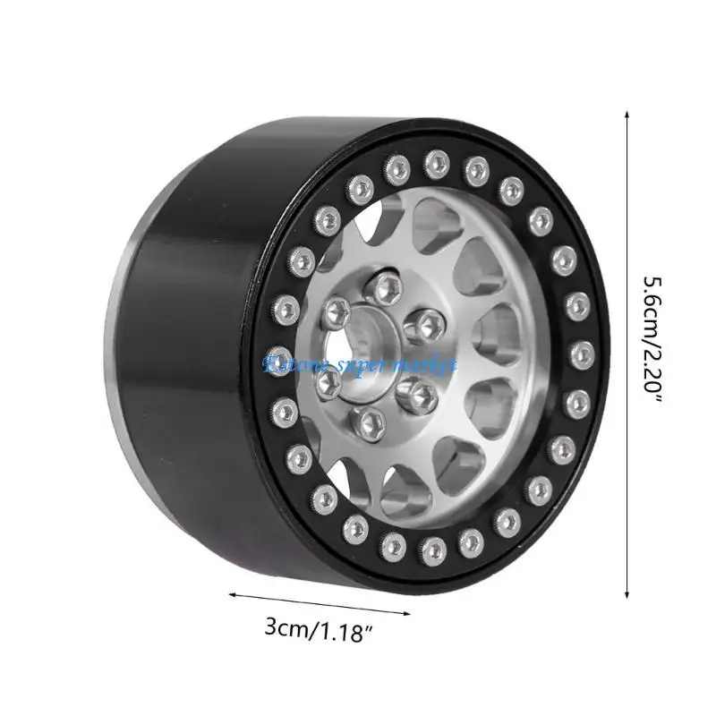 090B 4PCS Wheel Rims Beadlock Wheel Hub with 12 Spokes for 1/10 Remote Control Car