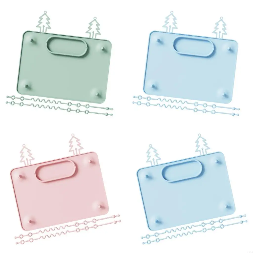 

C5AA Splash Proof Silicone Plactemat для высоких стульев для всасывающей тарелки с анти -осенней веревкой для легкой очистки