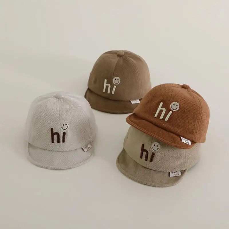 Autumn New Baby Hi Letter Cap Kids Boys Girls Adjustable Baseball Caps Children Soft Peaked Cap Newborn Infant Sun Hat Bonnet