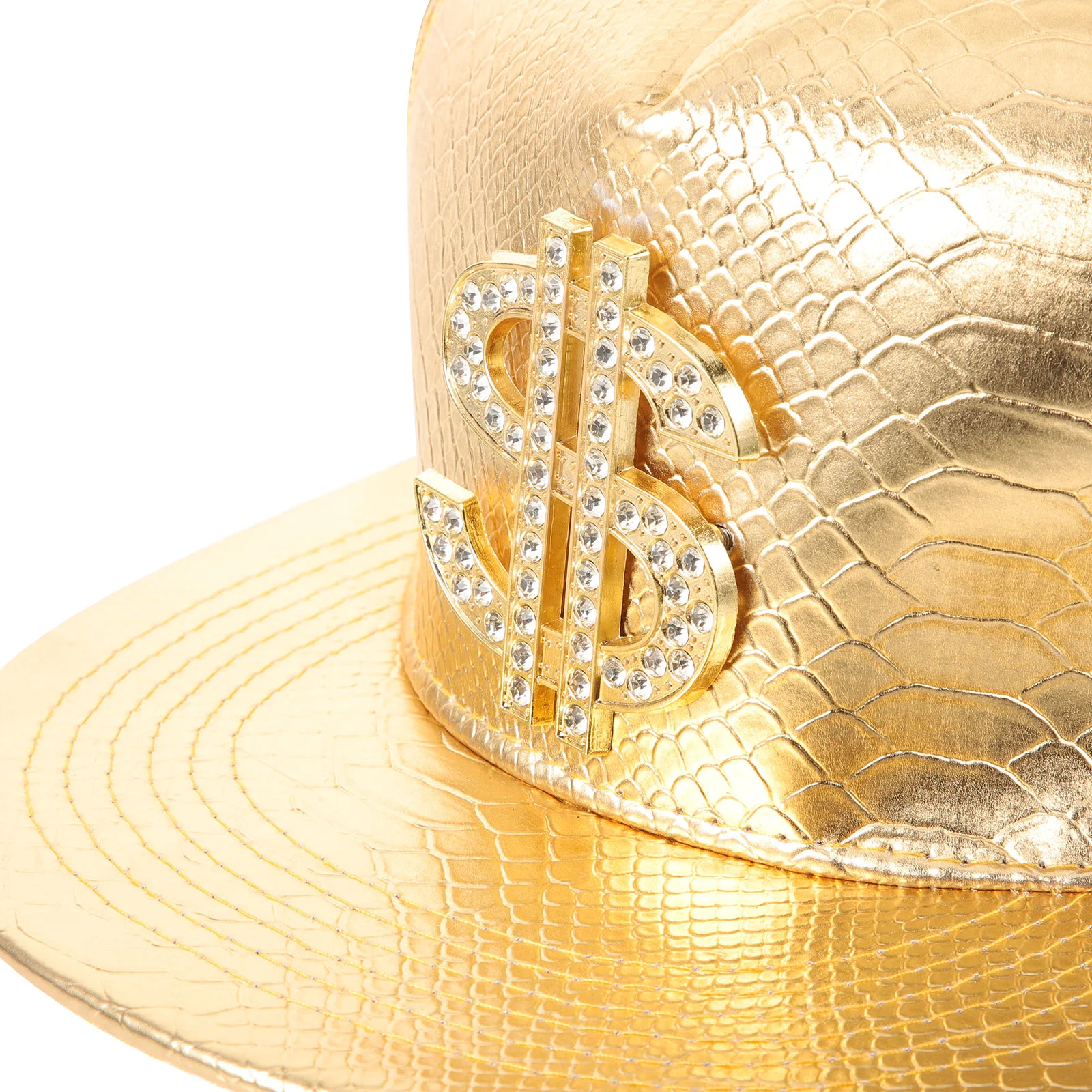 Baseball Crocodile Pattern Hat Gold Dollar Sign Hip-hop Flat Brim Sun Hip Hop Cap Miss Punk Baseball Hip Hop Cap For Women Pu