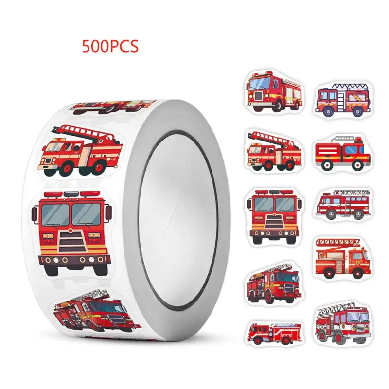 Lot de 500 autocollants de dessins animés amusants pour camion de pompiers, autocollants graffiti pour skateboard, téléphone, art communautaire.