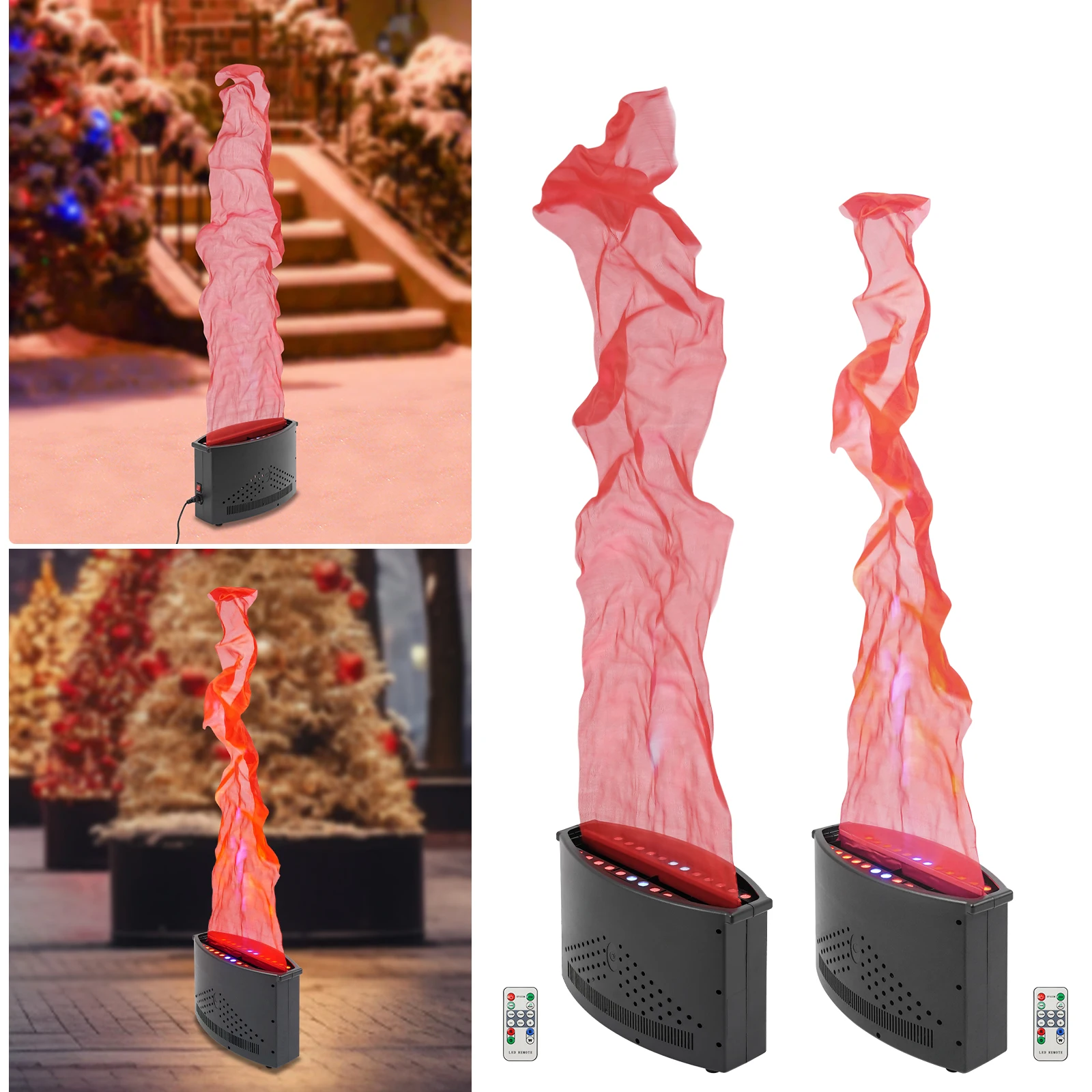 24LED  Flame Light Machine Stage Atmosphere Effect Fake Fire Flame Machine 1.5m/1.8m flame cloth