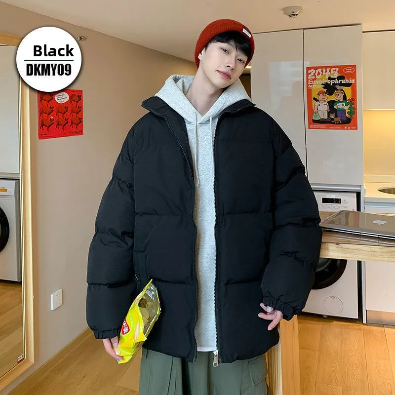 

Новинка 2022, мужская теплая куртка из искусственной кожи, хлопок, осень-зима, корейская модная брендовая куртка с капюшоном, длинный све, молодежный Sle