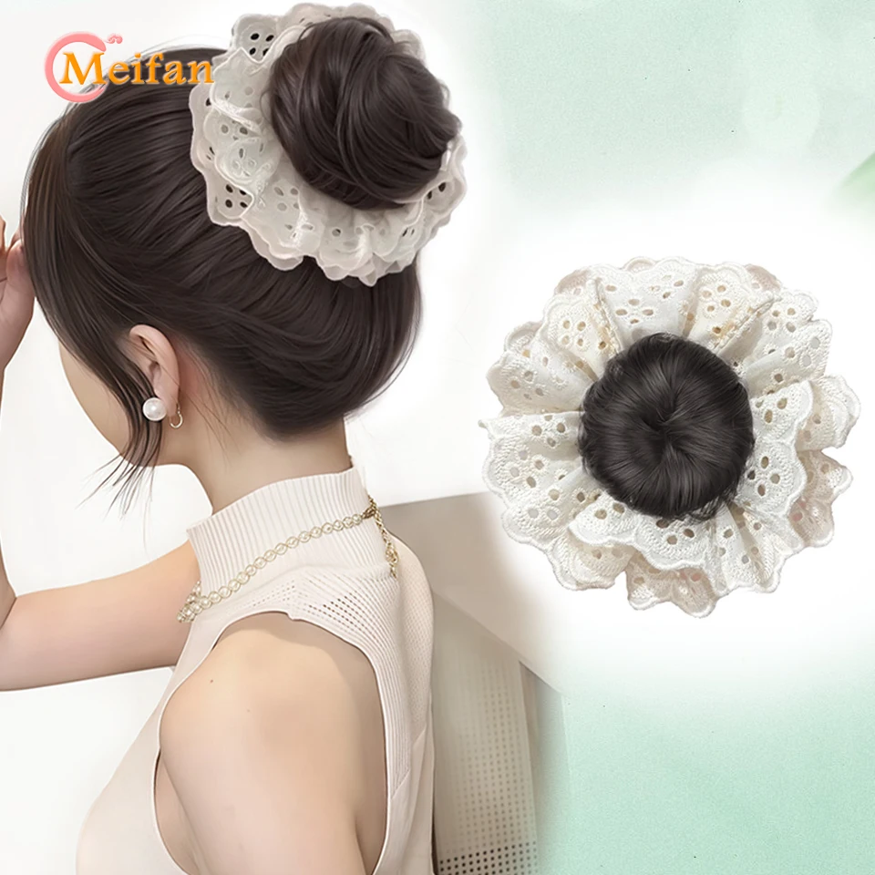 

Hair Bun with Hair Accessories Synthetic Messy Updo Hair Tie Elastic Rubber Band Chignon Hairpiece Extensions Natural Hairpiece