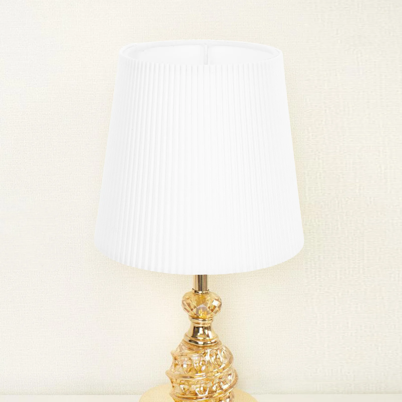

Table Floor Lamps Small Pleated Fabric Lampshade White Cloth Light Shade for Bedrooms Living Rooms Easy to Install Clean