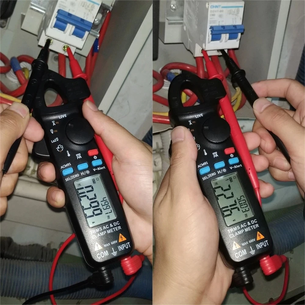 BSIDE Smart Digital Ammeter Auto Range AC DC Current Clamp Meter True RMS Car Repair Current Volt Temp Capacitor Ohm Hz Tester