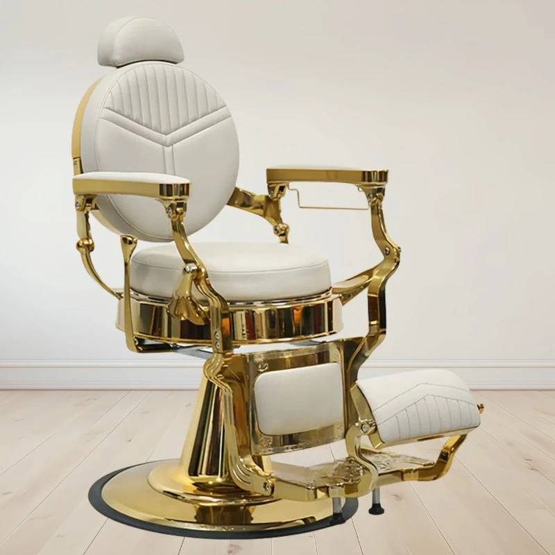 

Vintage oil head chair Men's museum hair cutting chair hair salon reclined shaving trim perm dyeing hair salon furniture