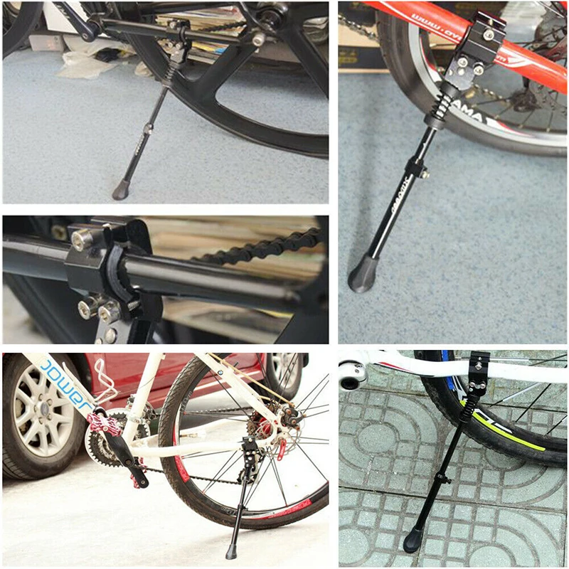 1pc Adjustable Bicycle Kickstand 26-36cm Mountain Bike MTB Aluminum Side Rear Kick Stand Solid and Reliable Bicycle Accessories