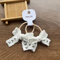 Lace Bow Scrunchie Kids Hair Tie Fashion Versatile Ponytail Band Elastic Hair Accessories for Girls - Image 5