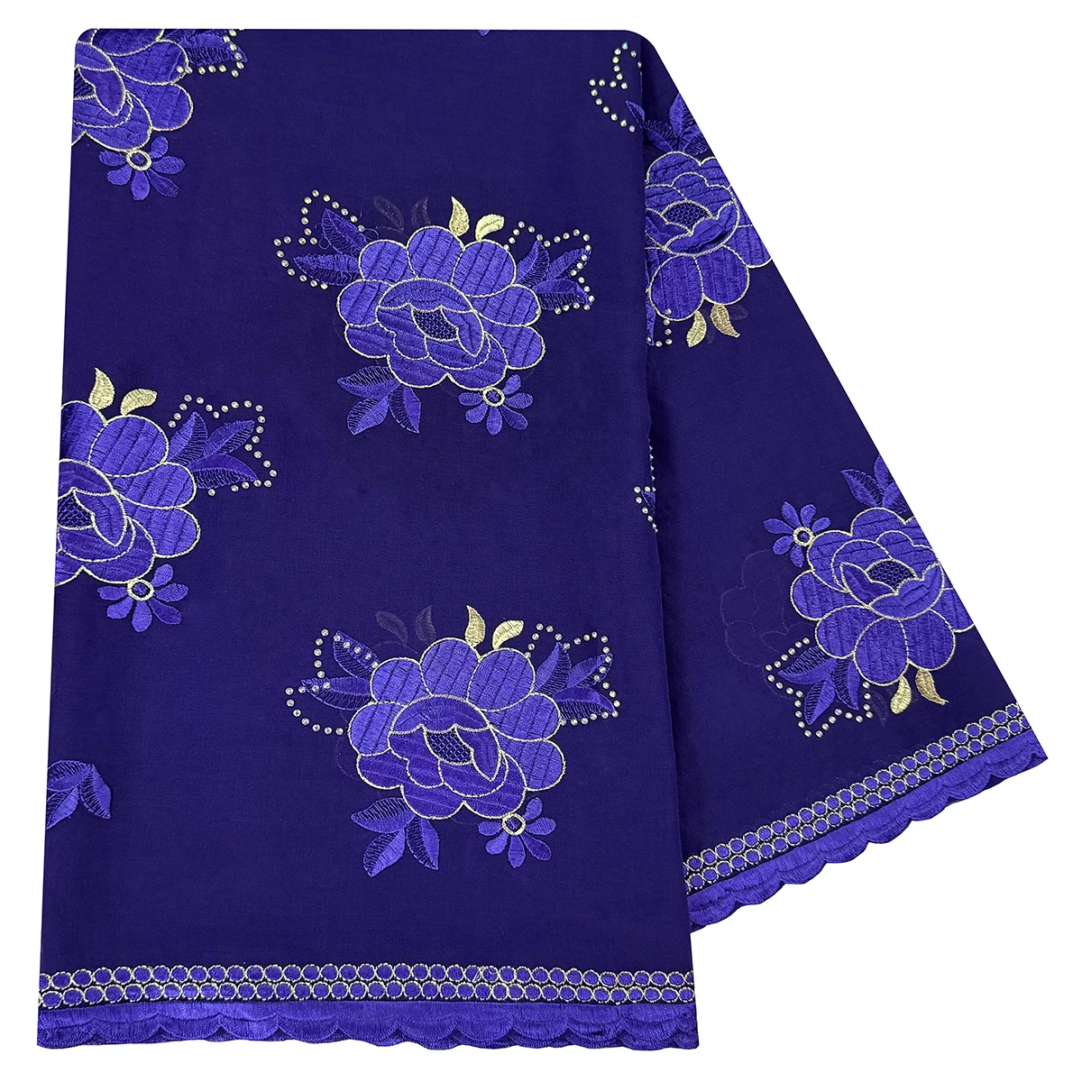 

African Women Hijab Muslim Scarf Dubai Excellent Style High Quality 100% Cotton Fabric Rayon Cotton Thread Eembroidered Scarf