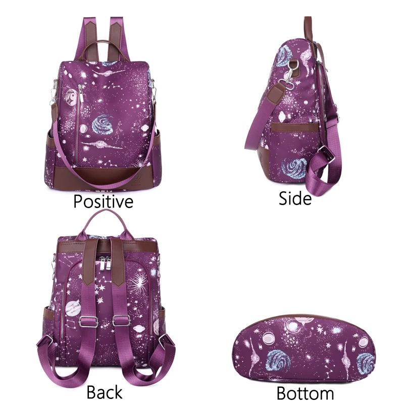 JBTP-mochila Oxford impermeable para mujer, morral antirrobo con estampado, bolso escolar de gran capacidad, alta calidad