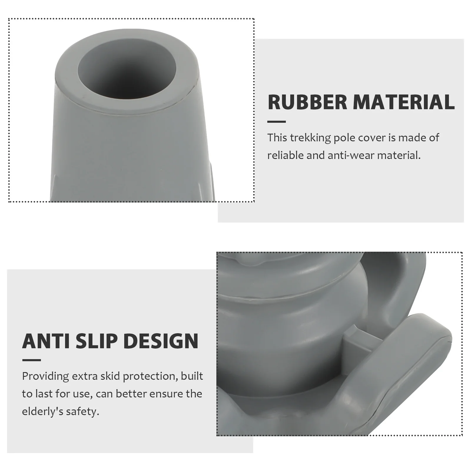 

Non-Slip Crutch Feet Tip Durable Rubber Cane Tips Walking Stick Foot Pads Trekking Pole Protector Anti-Slip Replacement