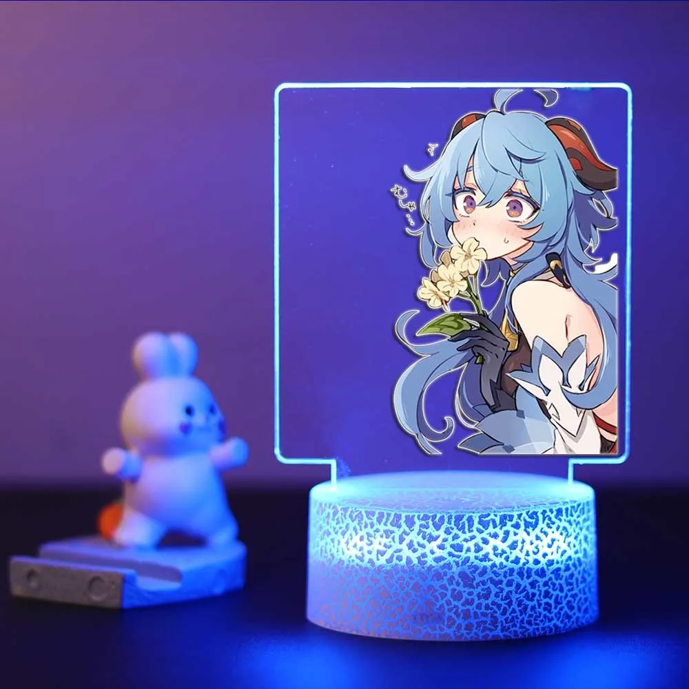 Lámpara de noche de ilusión 3d Aether Genshin para decoración de sala de juegos, regalo para amantes de la novia