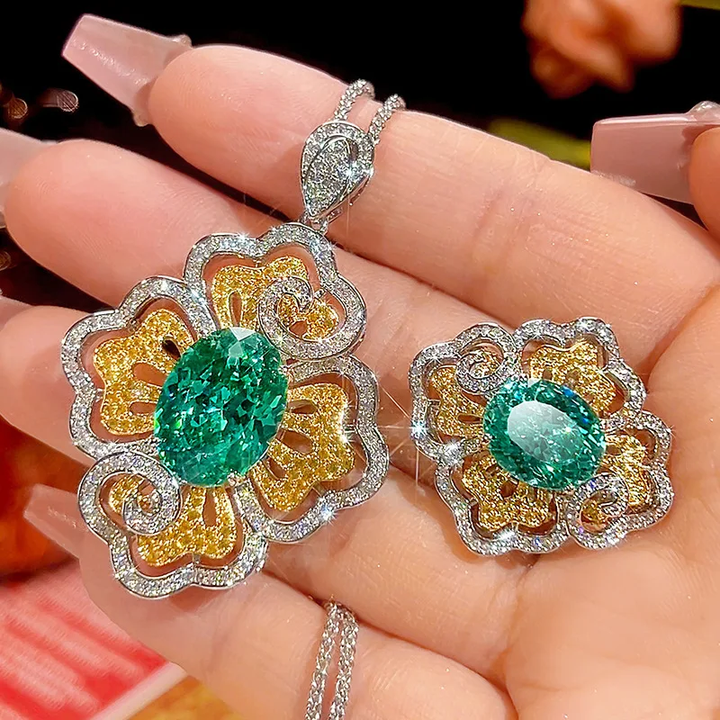

Jewelry Para Green Vintage Palace Style Jewelry Set 12*16-10*12 Wholesale