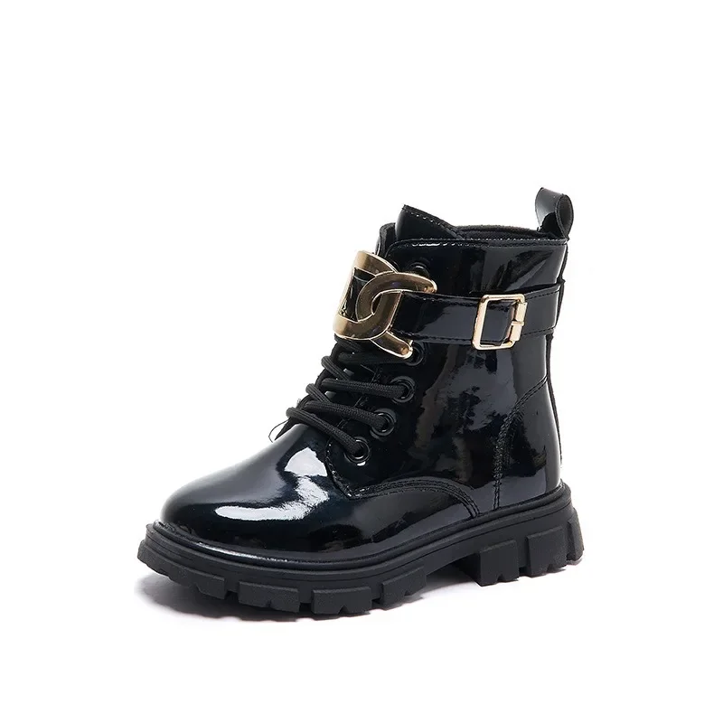 New British style short boots for girls internet famous children's winter princess fashion, black and stylish single boots